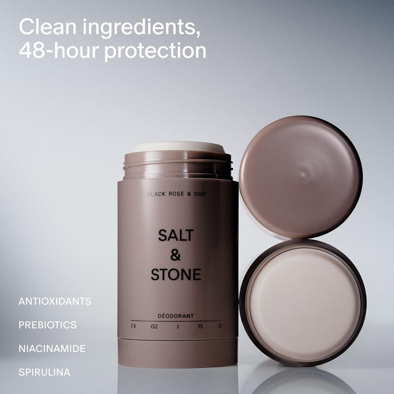 Aluminum Free Deodorant 48H Extra Strength Women Men Black Rose Oud1