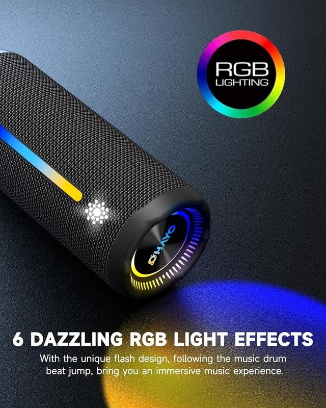 25W Bluetooth Speaker, IPX7 Waterproof, 24H Playtime, TWS, Lights, Black1