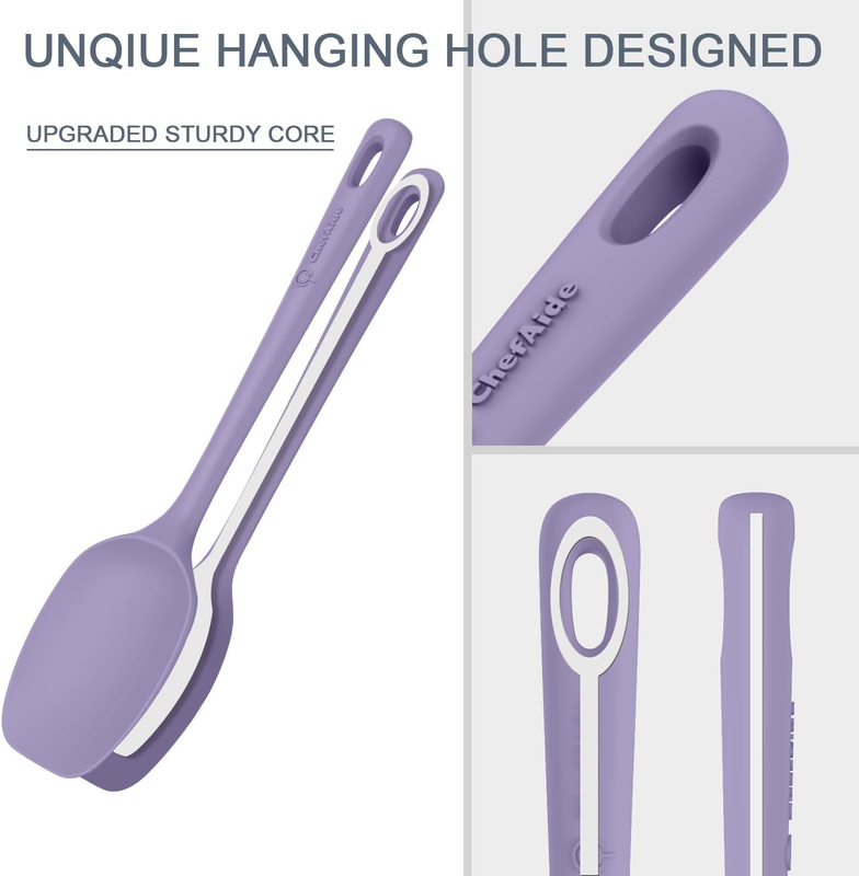 5 Piece Silicone Spatula Set Heat Resistant 600°F Nonstick Cookware2