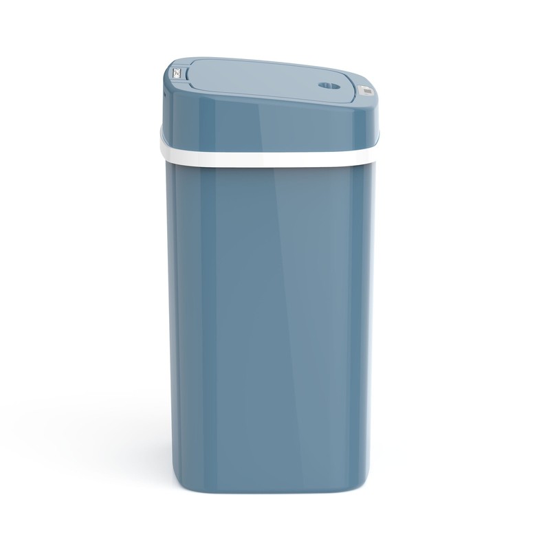 3 Gallon Motion Sensor Bathroom Trash Can, Hands Free Soft Close Lid, Steel Blue3