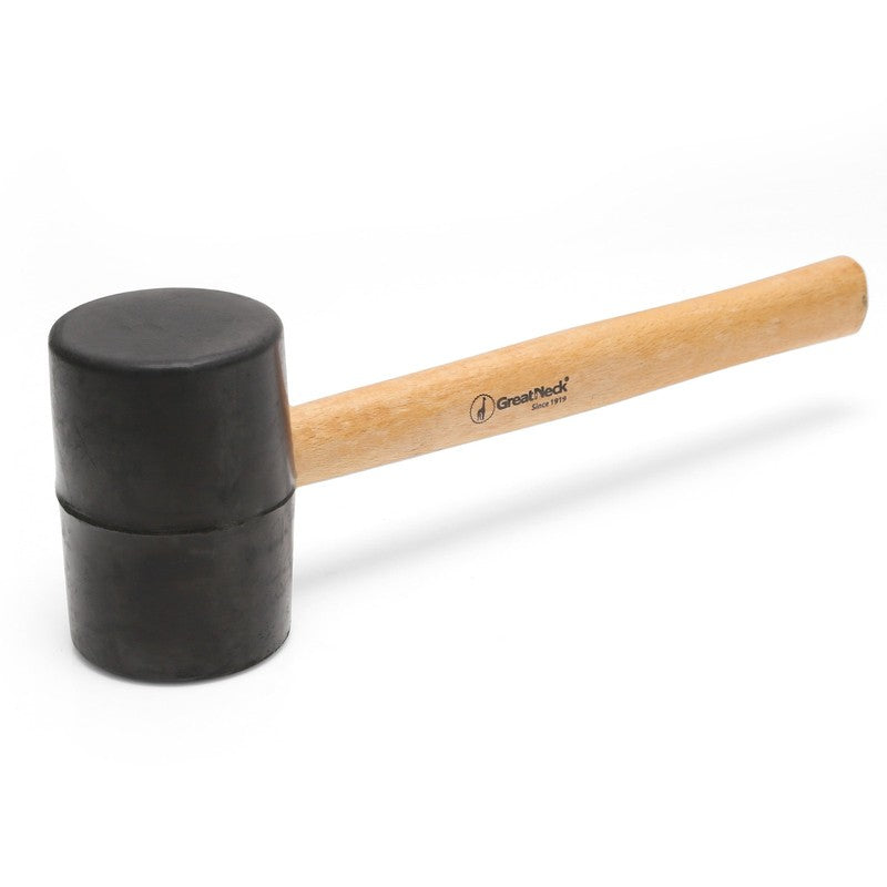 Rubber Mallet with Hickory Handle, Black, 32 Oz0