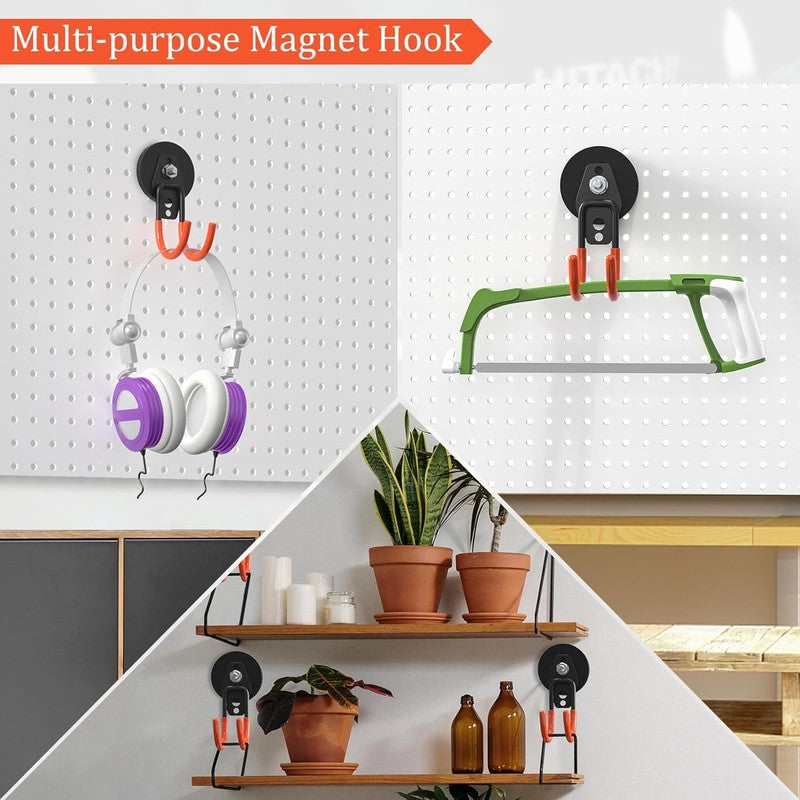 Heavy Duty Storage Magnetic Utility Hooks Large Garage Magnet Hooks with Anti-Sl5