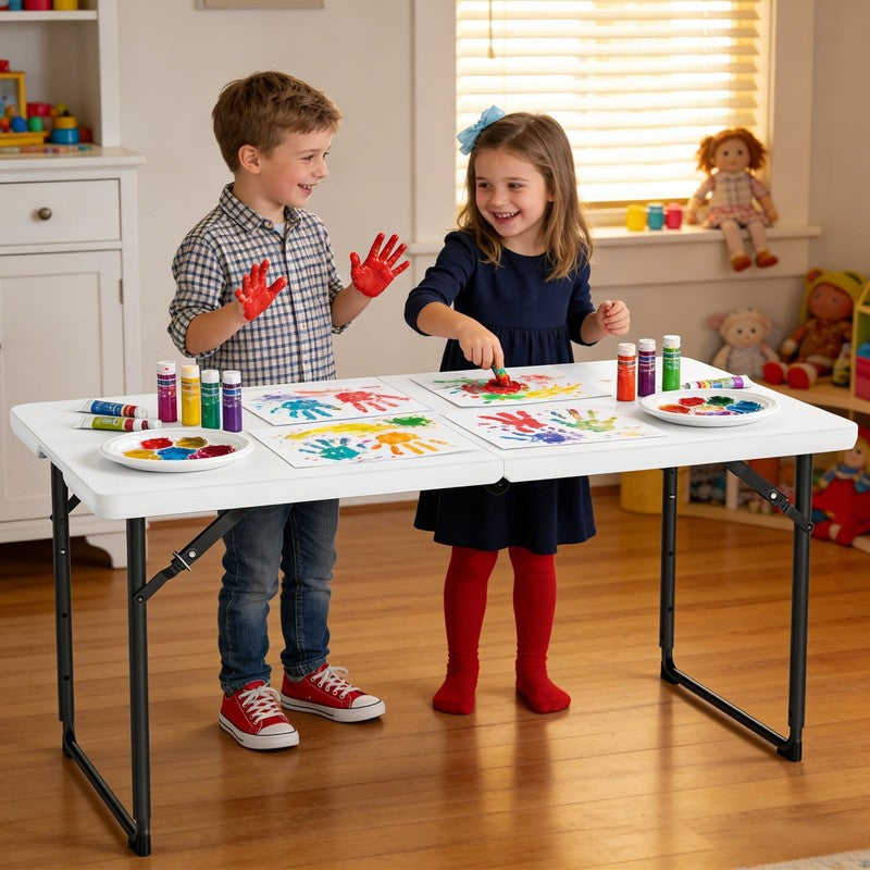 Folding Table 4 FT Lightweight Table, Plastic Rectangular Indoor Outdoor Table I6