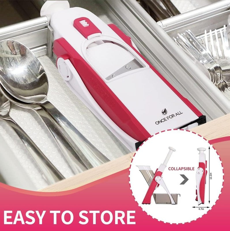 Safe Mandoline Slicer 5 in 1 Vegetable Cutter, Strips Julienne Dicer Adjustable 5