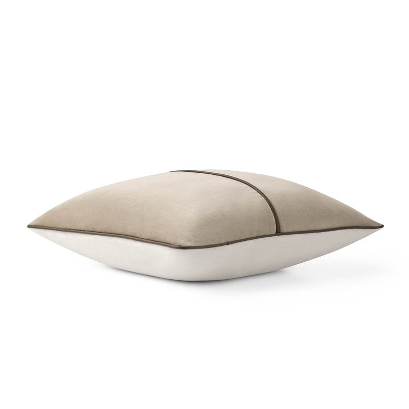 Velvet Pillow with Faux Leather Trim – 18"X18"1