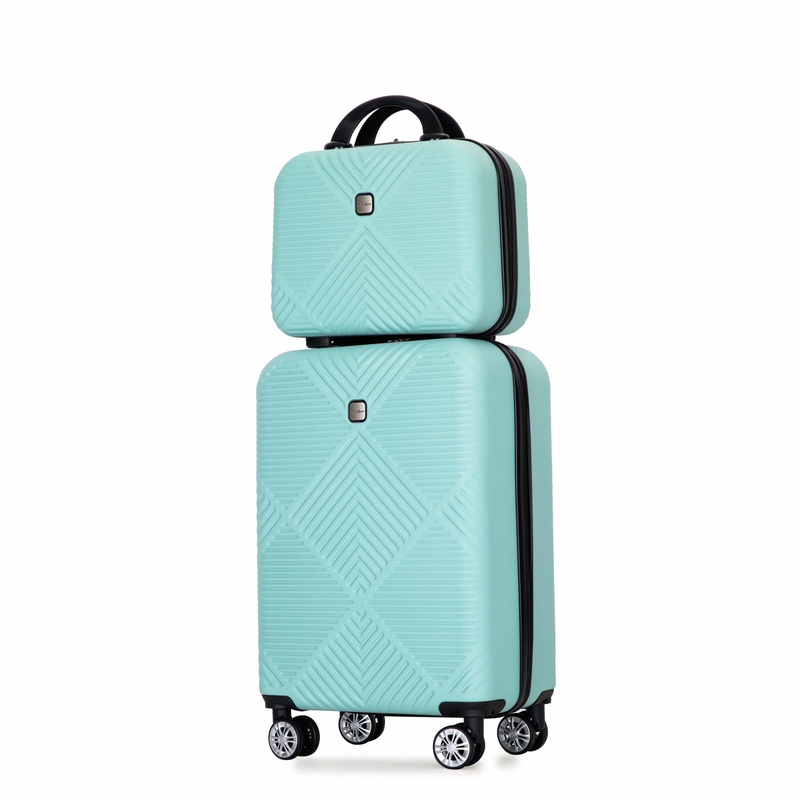 2 Piece Luggage Set Hardside Spinner Wheels Carry On Suitcase Light Blue8