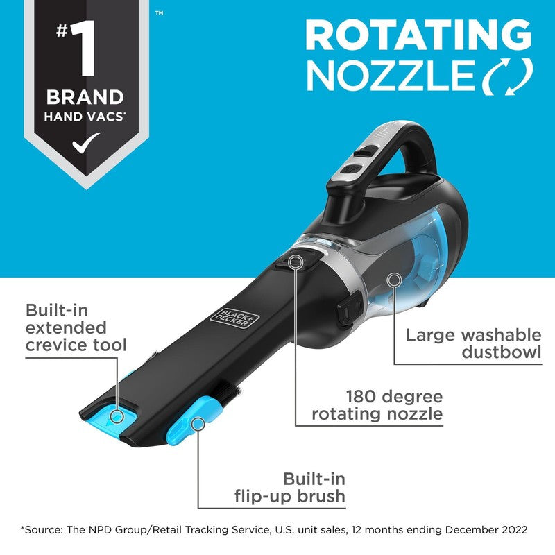 Dustbuster Cordless Handheld Vacuum Swivel Nozzle Car Pet Hair Black Blue1