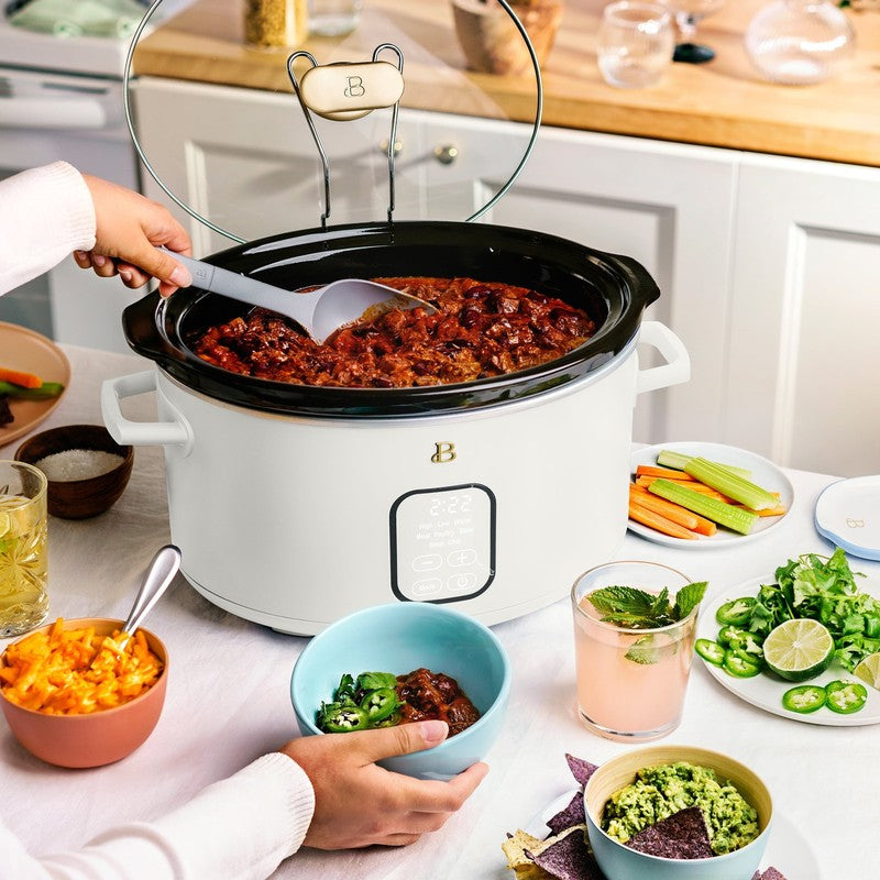 6 Qt Programmable Slow Cooker, White Icing by Drew Barrymore3