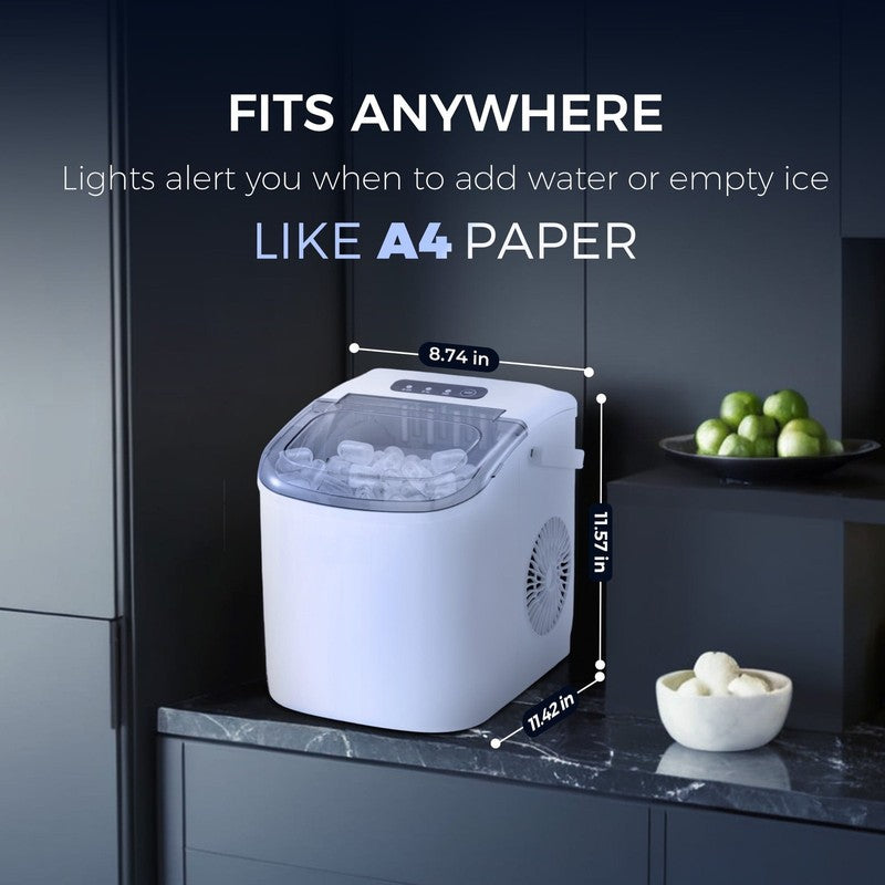 Countertop Ice Maker 9 Bullet Ice in 6Min One Button Auto Cleaning 26Lbs/24H8