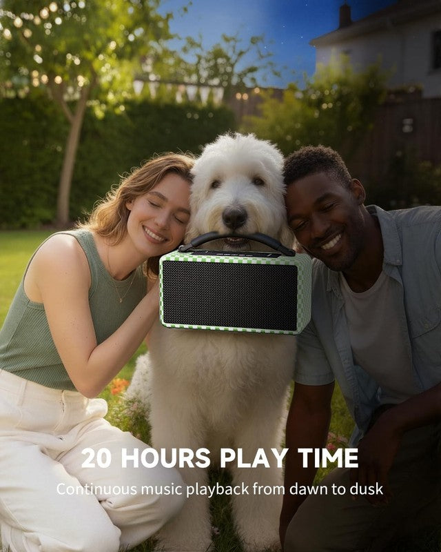 80W Portable Bluetooth Speaker 20H Playtime Subwoofer TWS Green4