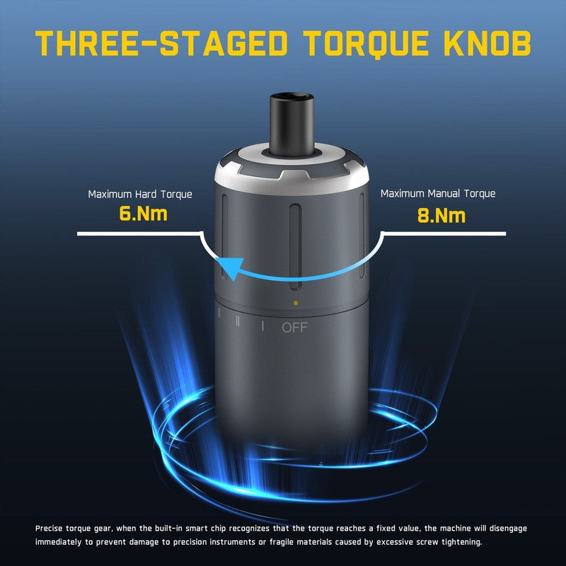 S1 Ace 3.7V Cordless Screwdriver 6Nm Torque LED Light 1/4" Hex Chuck EVA Bag5