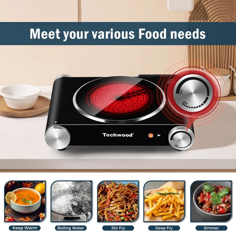 Infrared 7.1” 1 Coil Black Countertop Burner3