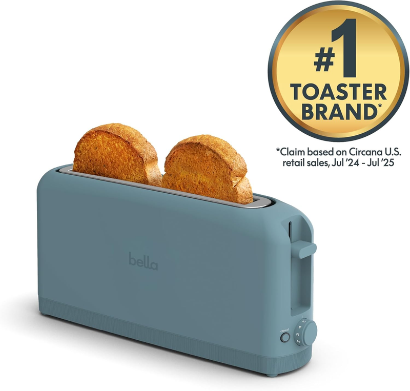 2 Slice Slim Toaster 10” Long Slot 6 Shade Control Anti Jam Auto Shutoff Surf2
