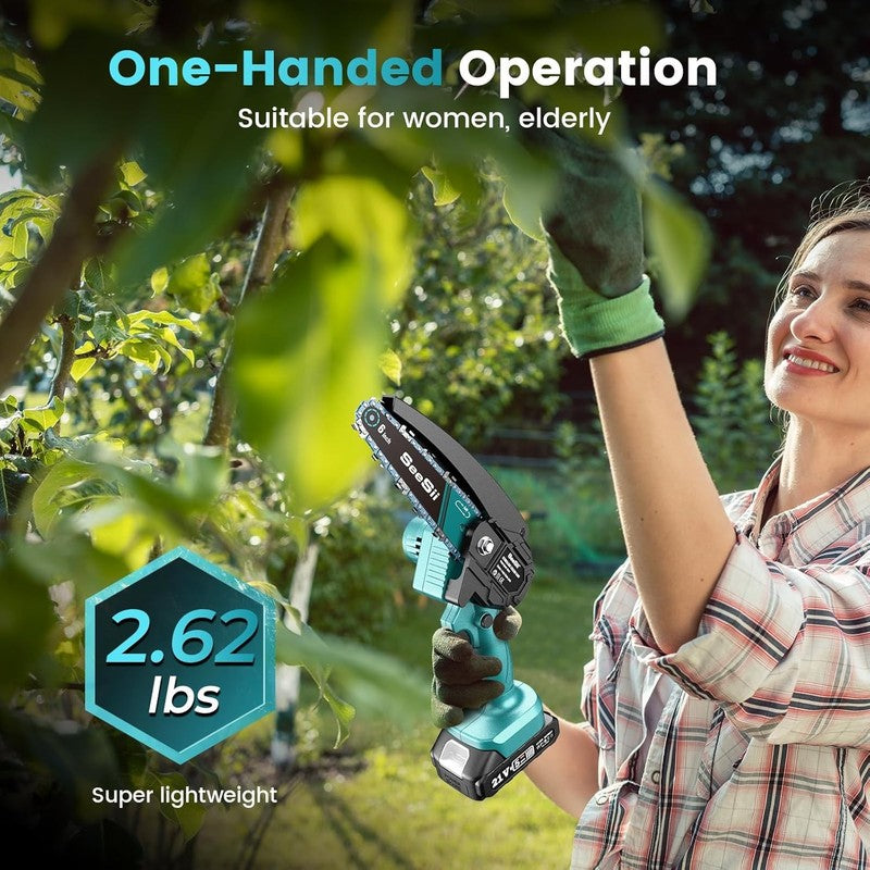 Cordless Mini Chainsaw 6-Inch with 2 Batteries - Perfect Gift for Dad!1