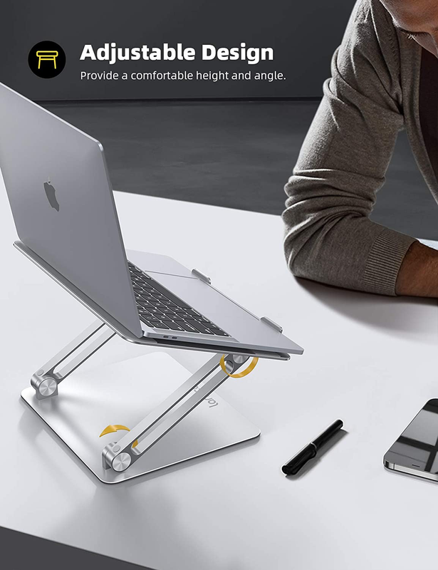 Adjustable Aluminum Laptop Stand Foldable Riser Desk Holder 10 17.3" Silver6