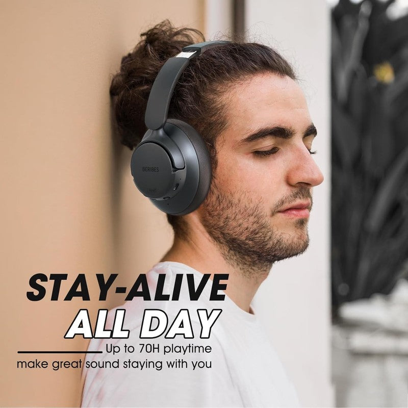 Hybrid Active Noise Cancelling Headphones, 70H Playtime, Deep Bass, Fast Charge4