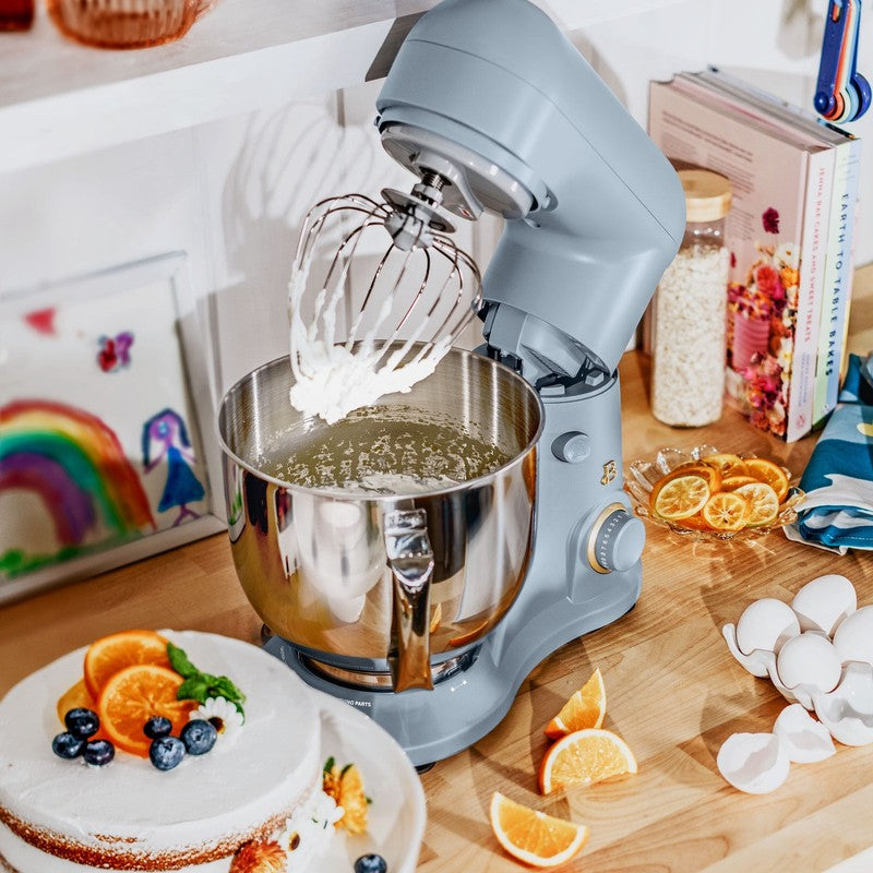 Beautiful 5.3 QT Stand Mixer w/ Flat Beater, Dough Hook by Drew Barrymore Blue5