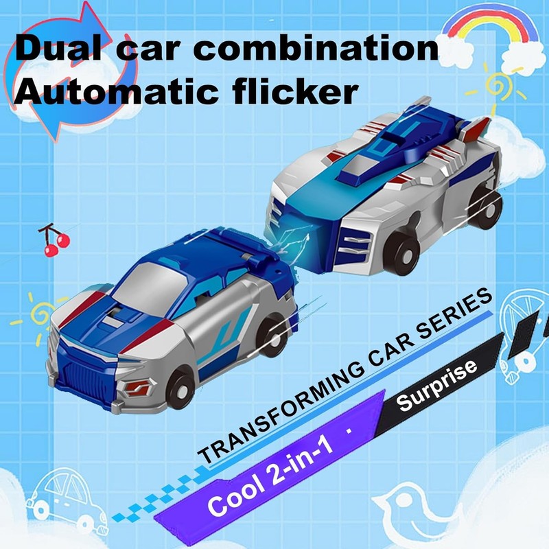 2 in 1 Transforming Dinosaur Car Toy – Magnetic Collision Robot Car 3