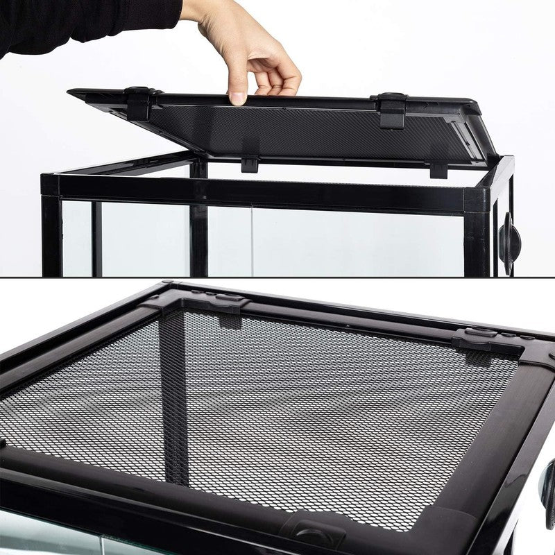 30 Gal Reptile Glass Terrarium Front Opening Double Door Screen Vent 18x18x243