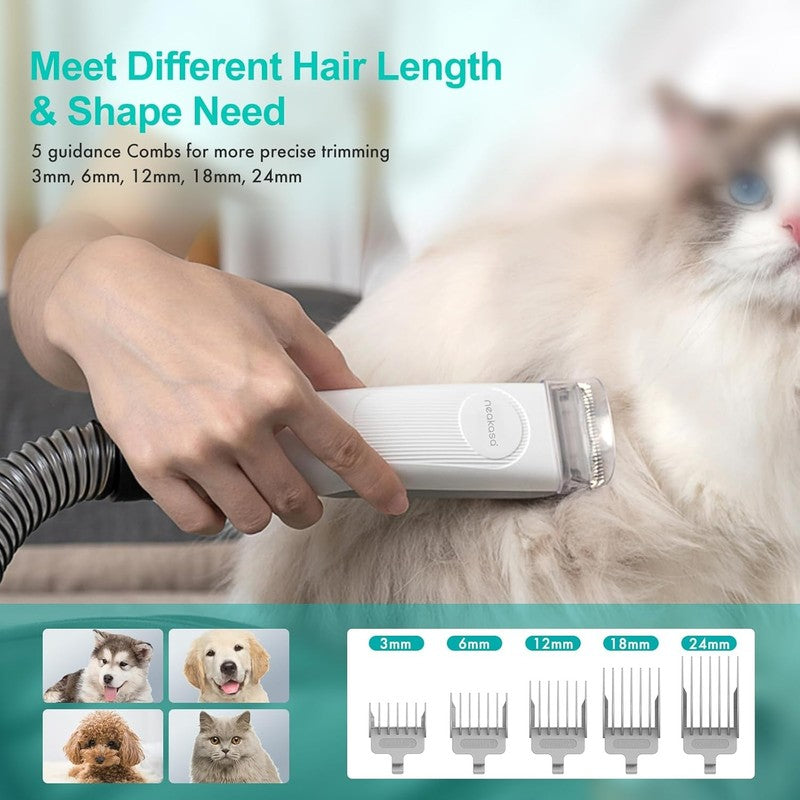 P1 Pro Pet Grooming Kit Vacuum 99% Hair Clippers 5 Tools Dog Cat2
