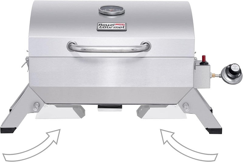 GT1001 Portable Stainless Steel Gas Grill 10,000 BTU Tabletop BBQ Silver9