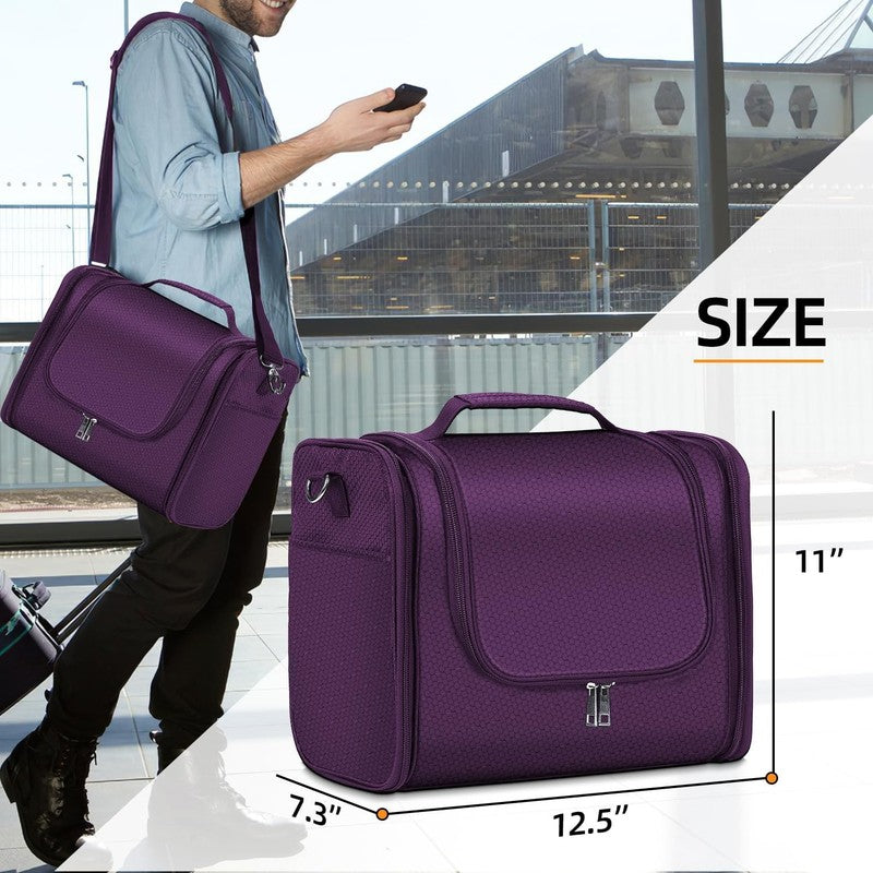 Buruis Extra Large Hanging Toiletry Bag Travel Dopp Kit Water-Resistant Purple7