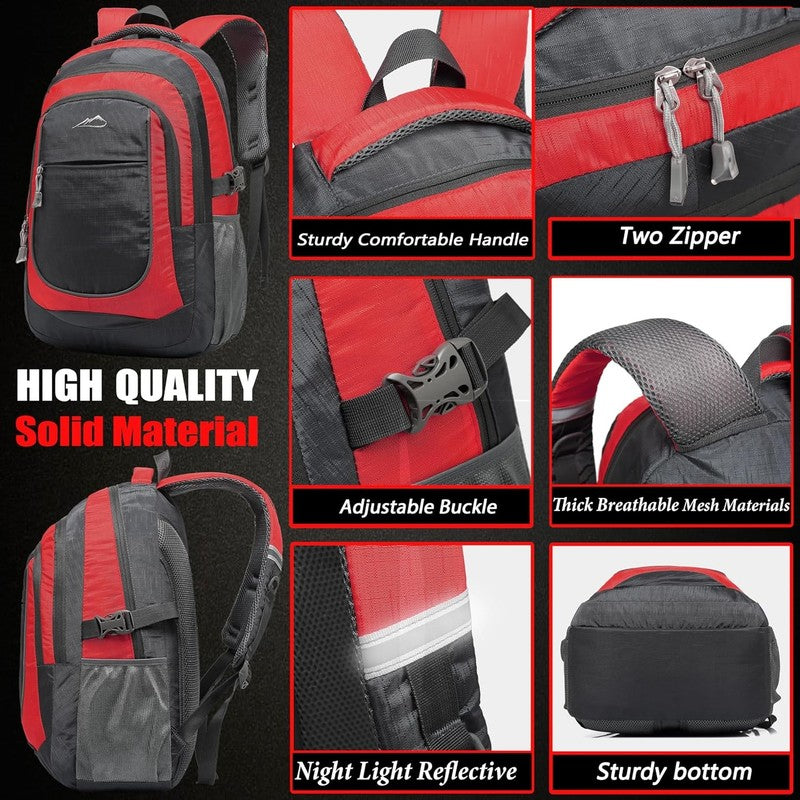 15.6" Laptop Backpack College Travel Business Hiking Multi-Compartment Red2