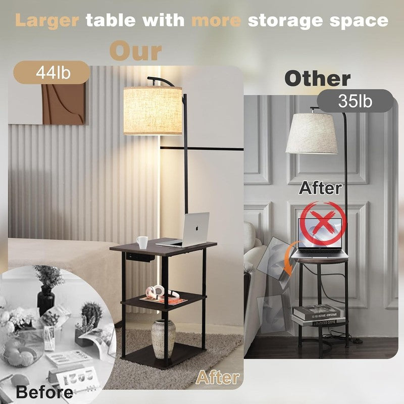 Floor Lamp with Table, End Tables with Charging Station(Usb & Type-C & AC Port),5