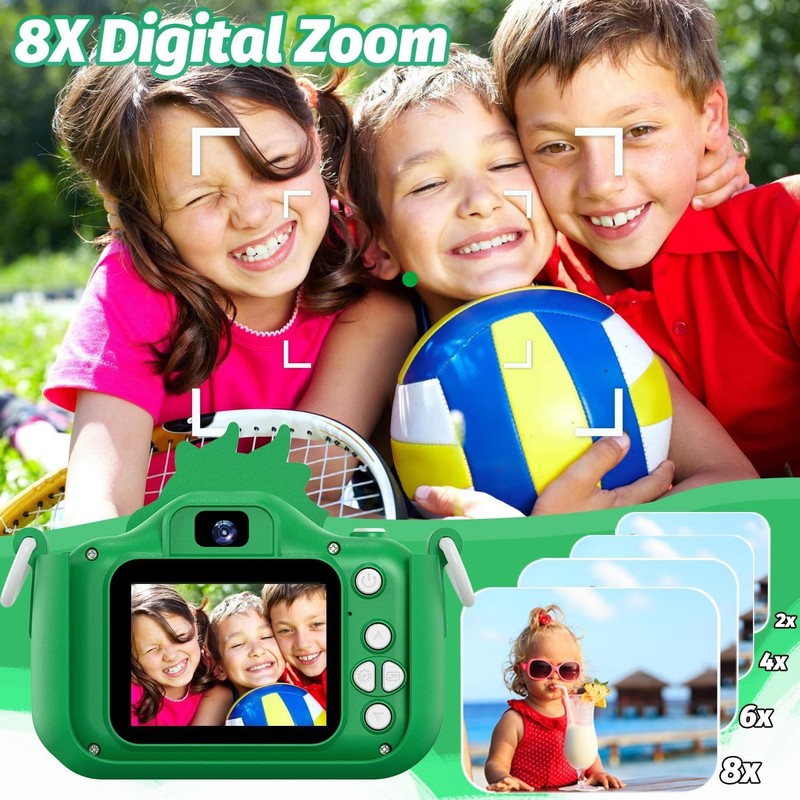 Kids Selfie Digital Camera Toy w/ Protective Cover 32GB SD Card Ages 3 95