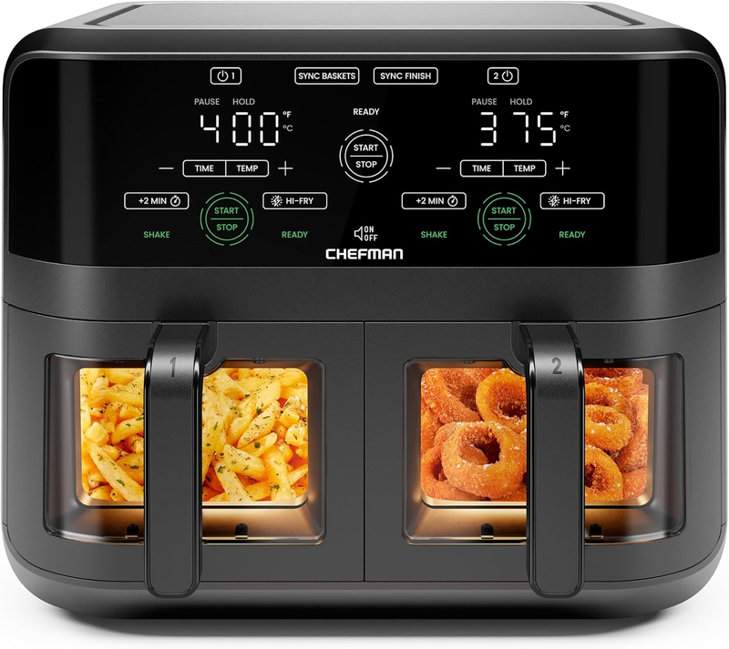 6Qt Dual Basket Air Fryer Oven Digital Double Fryer Black7