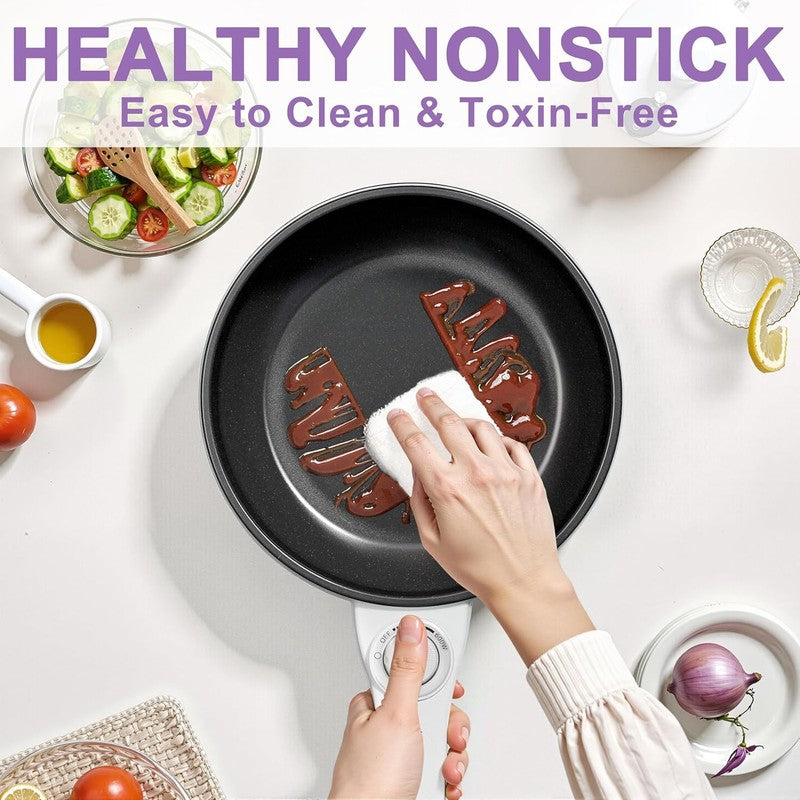 1.5L Electric Hot Pot Mini Non Stick Sauté Pan Portable Adjustable Power4