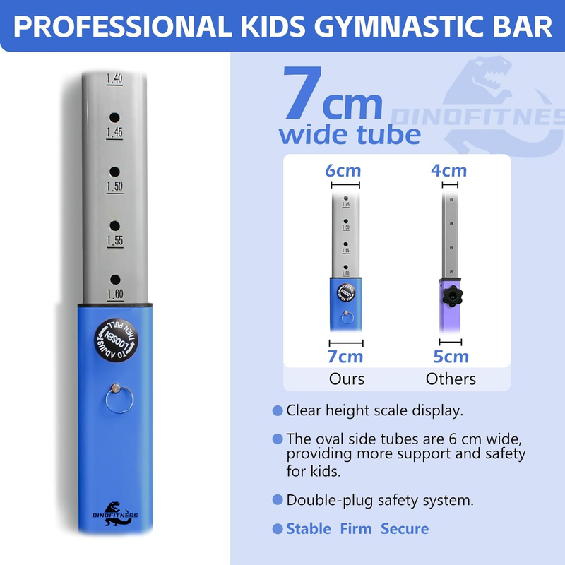 Kids Gymnastics Bar 11 Level Adjustable Thick Horizontal Bar Home Training3