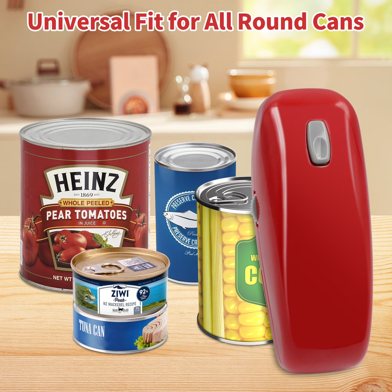 Electric Can Opener One Touch Hands Free Smooth Edge Automatic Red4