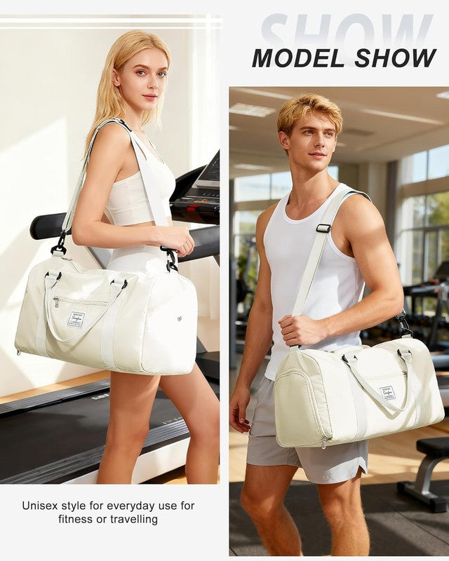 Gym Bag Unisex Shoe Compartment Wet Pocket Travel Duffel Tote Carry On Yoga Swim8