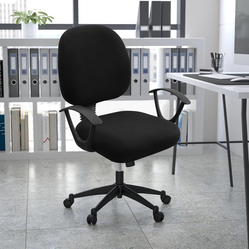 Universal Stretch Chair Covers for Office   Washable Black Slipcovers8