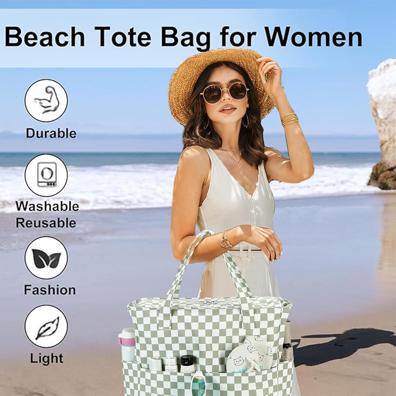 Large Beach Tote Bag Waterproof Women Swim Gym Grocery Travel Bag4