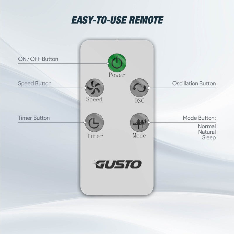 40" Smart Tower Fan, Bladeless Oscillating Standing Floor Fan with Remote, LED D3