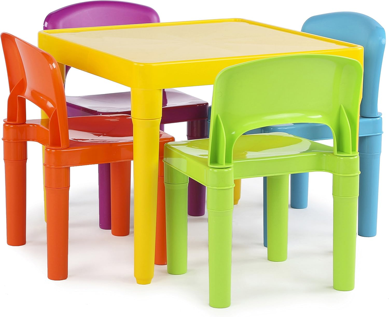 Kids Table & 4 Chairs Set Yellow Toddler Activity Playtime Arts Crafts 5pc11