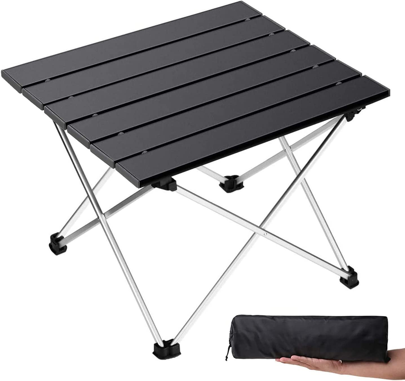 Portable Camping Table with Aluminum Table Top, Folding Beach Table Easy to Carr10