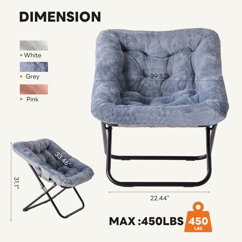 Comfy Chair for Adults, Soft Faux Fur Folding Lounge for Bedroom Living Room Dor5