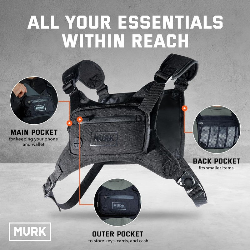 Water Resistant Running Vest Chest Pack Phone Holder Lightweight Reflective1