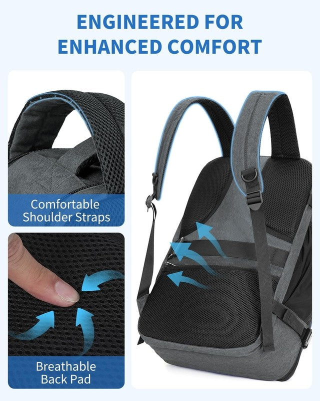 Business Travel Backpack Fits 17 Inch Laptop for Personal Item Bag 18X14X8 Clams9
