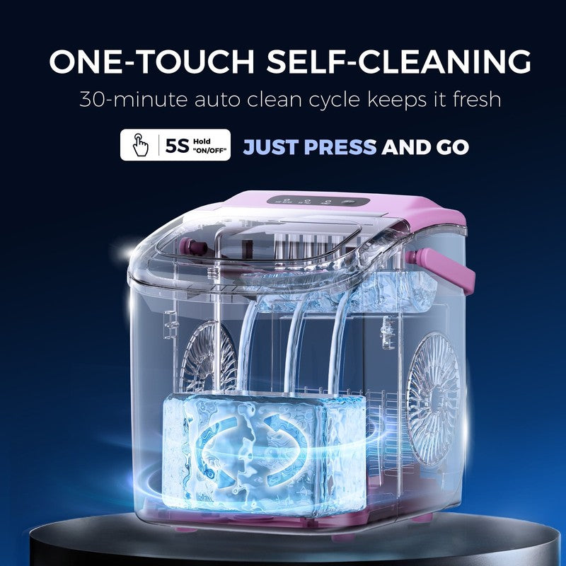 Countertop Ice Maker Machine One Button 9 Bullet Ice Auto Cleaning 26Lbs/24H 6