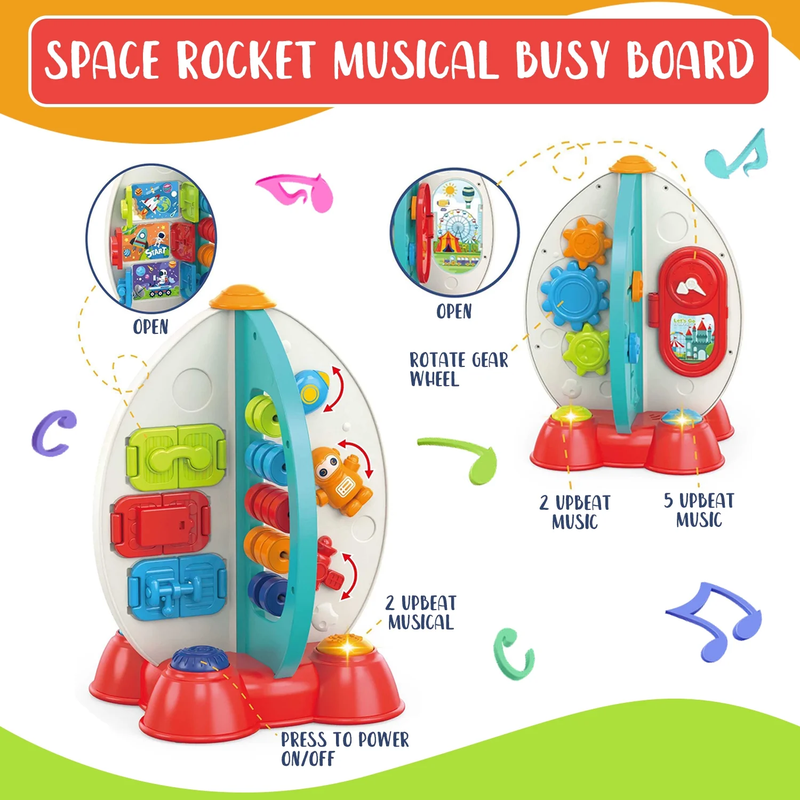 Toddler Space Busy Board Toys, Montessori Toys for 1 Year Old, Activity Cube Toy2