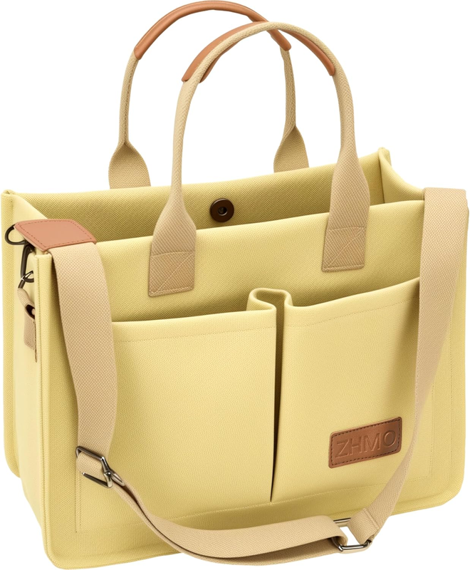 Tote Bag for Women with Compartments,Large Canvas Totes Women'S Purse Crossbody 9