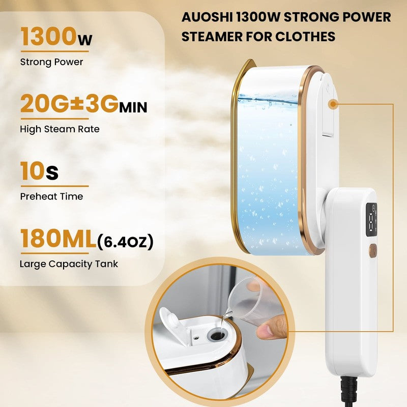 1300W Handheld Travel Steamer for Clothes, 180ML Tank, 10s Heat Up, Portable5