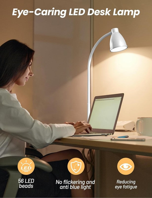 Dimmable LED Desk Lamp with USB Port, 3 Color Modes & Flexible Gooseneck2