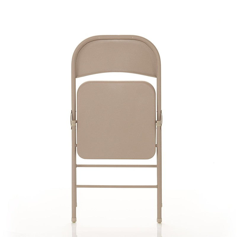 All Steel Metal Folding Chair, Beige, 4 Pack9