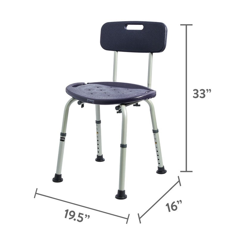Bath Chair and Shower Chair with Back   Seat for Elderly, Handicap, Disabled, 354