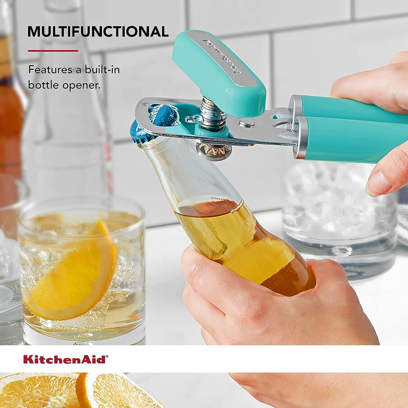 KitchenAid Classic Can Opener Bottle Opener Stainless Steel Aqua Sky3